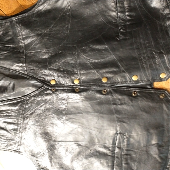 Mens Genuine Leathr Vest Navarre Blk Biker Italian Snap Motorcycle 2X Big & Tall - Picture 11 of 15